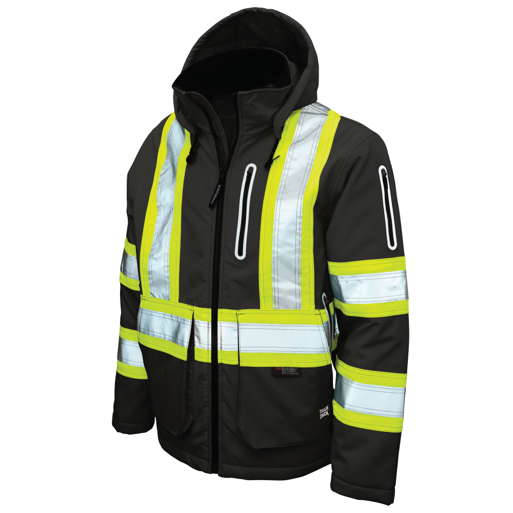 Black insulated mechanical Tough Flex safety jacket