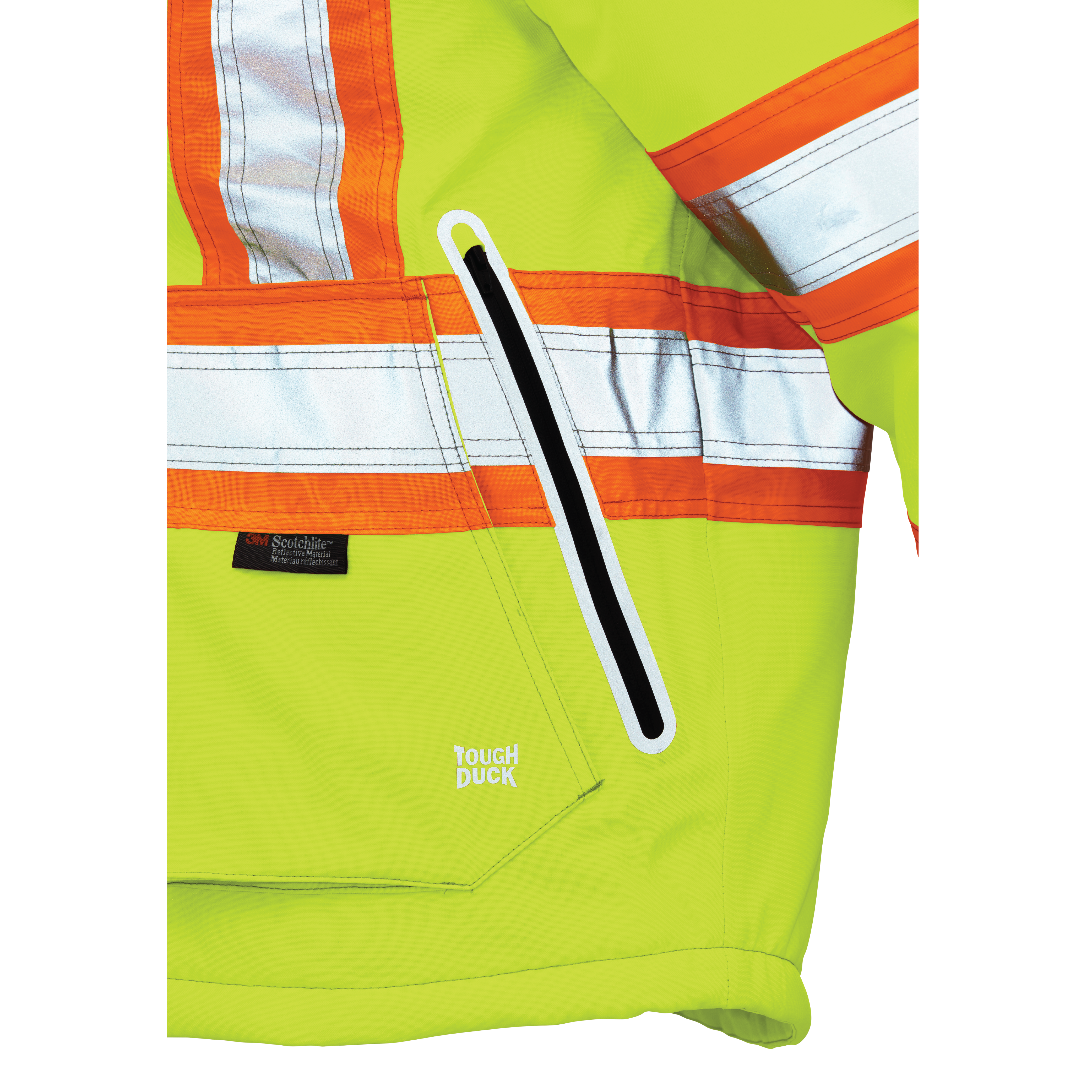 Fluorescent Green  Insulated Flex Safety Jacket SJ40 Lower Patch Pocket image