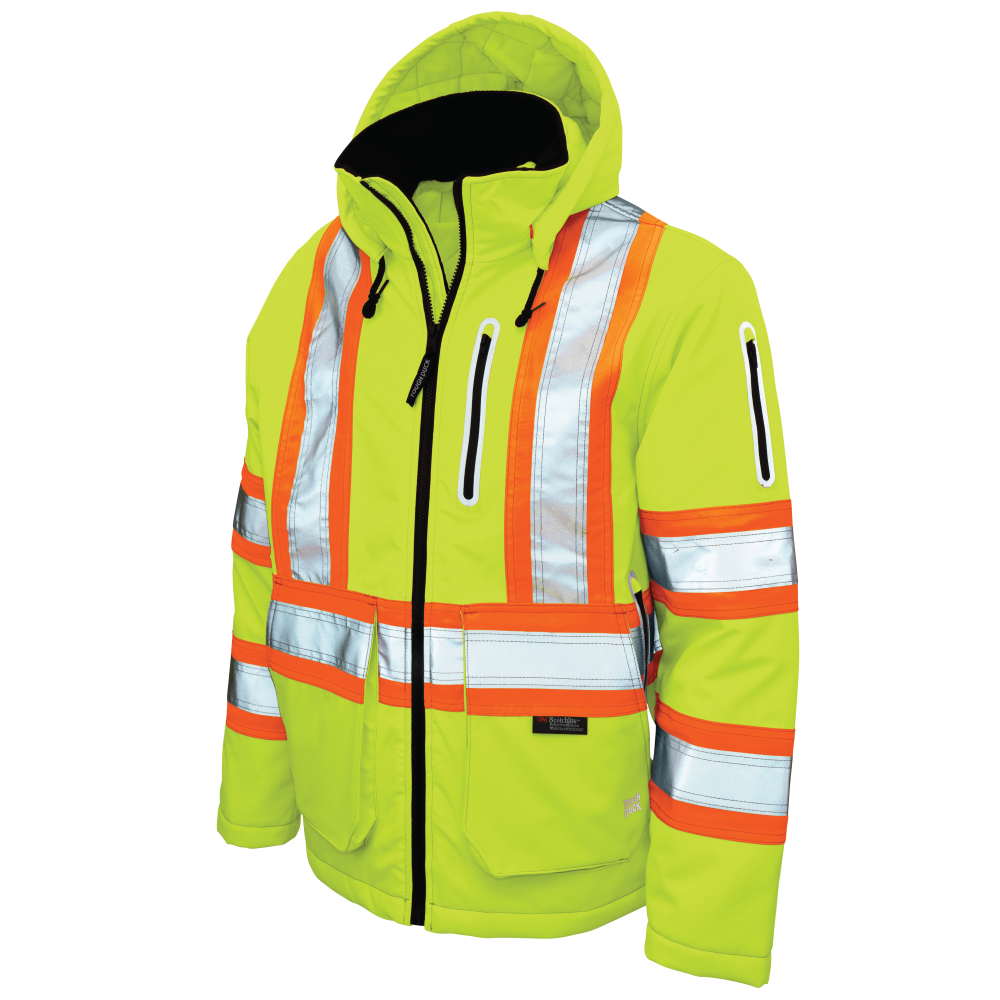 Fluorescent Green insulated mechanical Tough Flex safety jacket