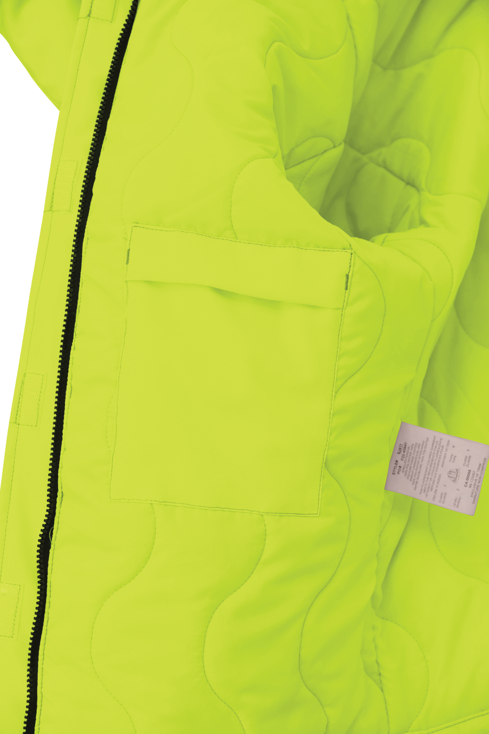 Fluorescent Green Women’s Insulated Flex Safety Jacket SJ41 Lining Pocket image