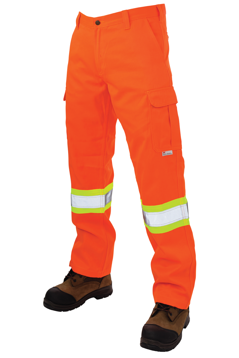 Fluorescent Orange Relaxed-Fit Twill Safety Cargo Work Pant SP01 Front image