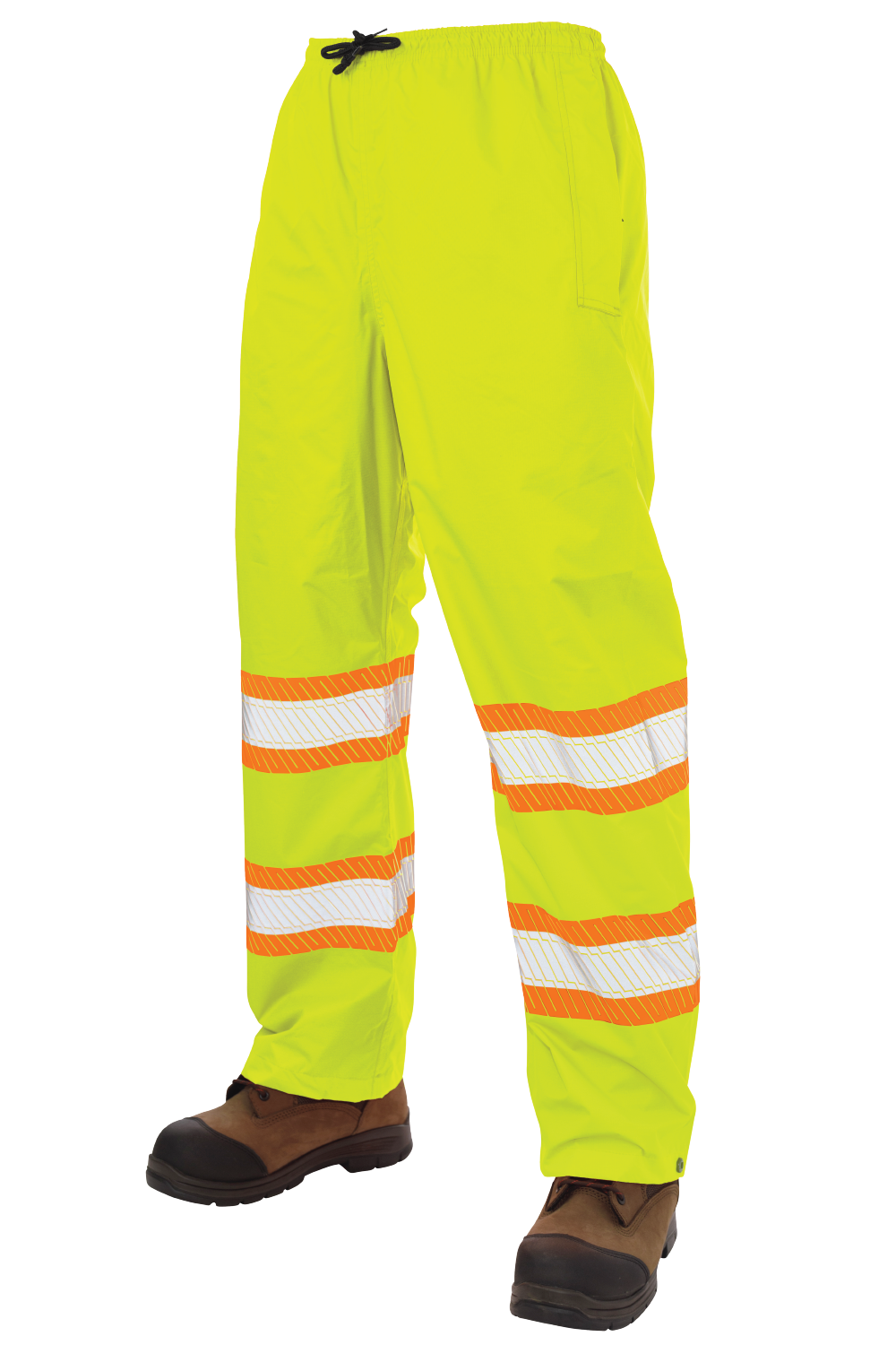 Fluorescent Green Pull-On Ripstop Packable Safety Rain Pant SP02 Front image