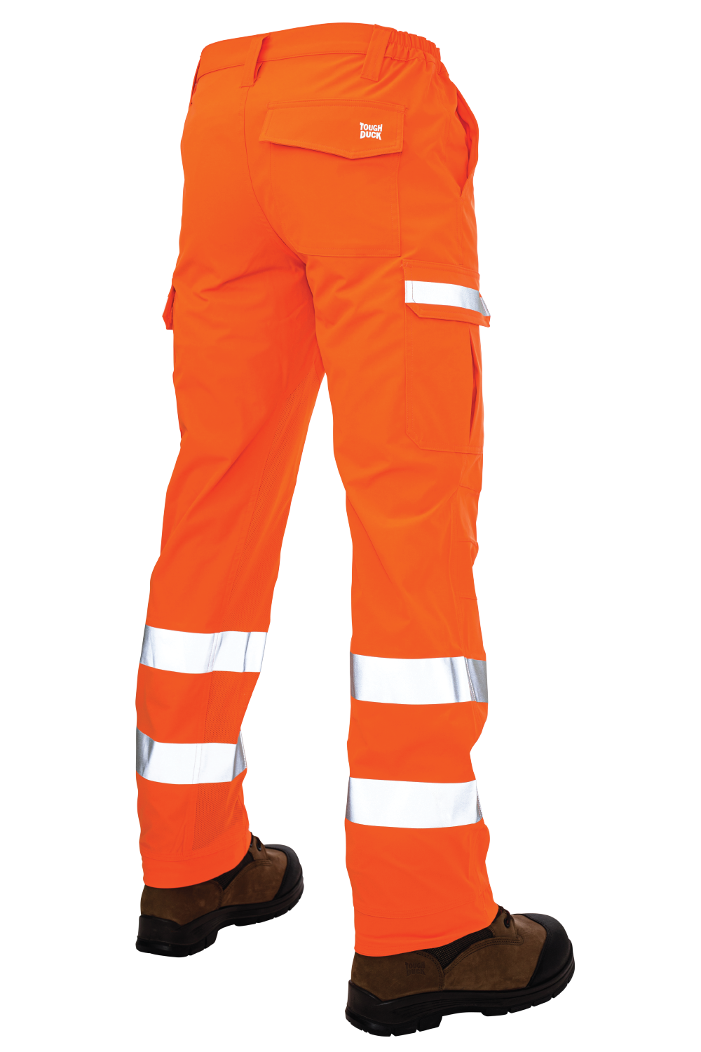 Fluorescent Orange Relaxed-Fit 4-Way Stretch Cargo Pant SP06 Back image