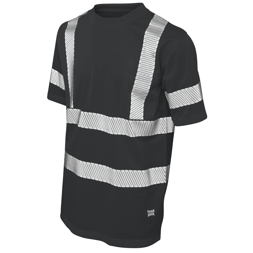 Black micro mesh safety t-shirt with pocket