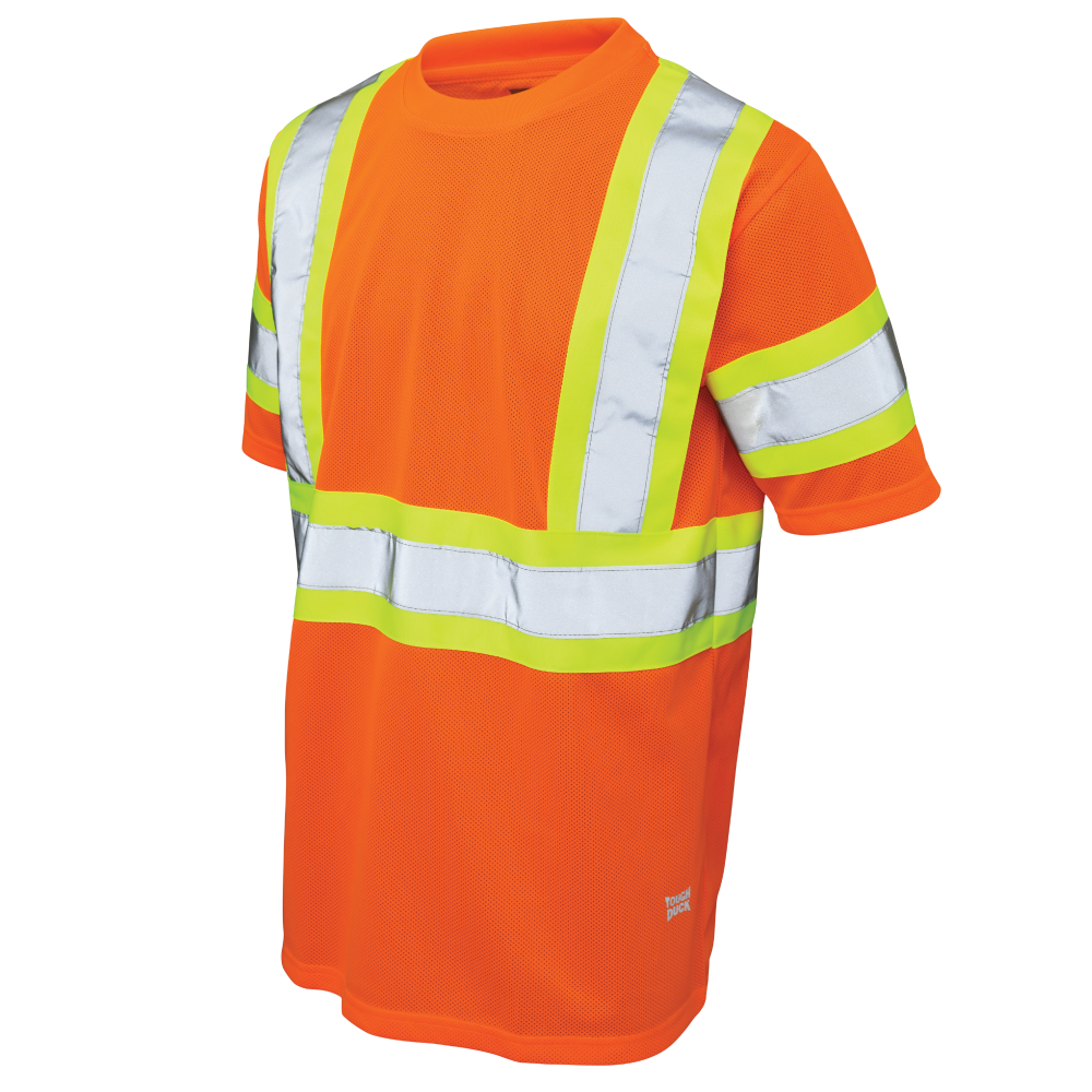 Fluorescent Orange micro mesh safety t-shirt