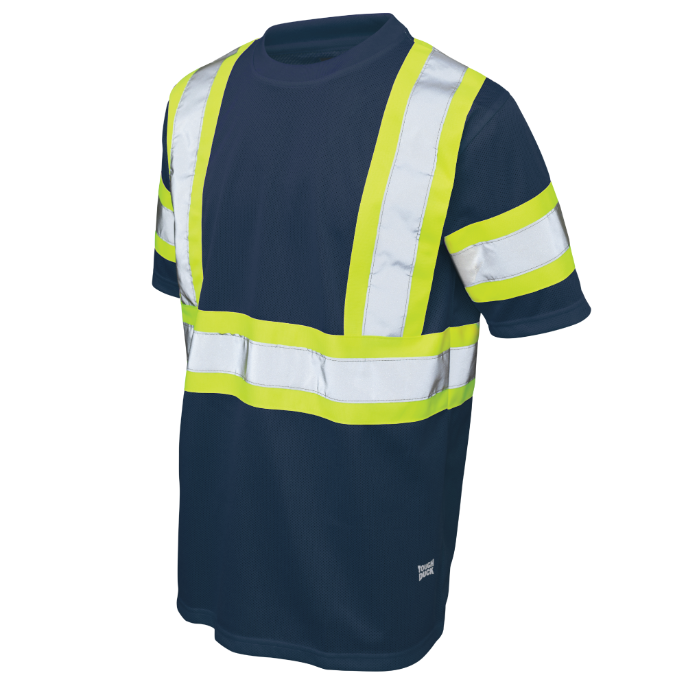 Navy micro mesh safety t-shirt