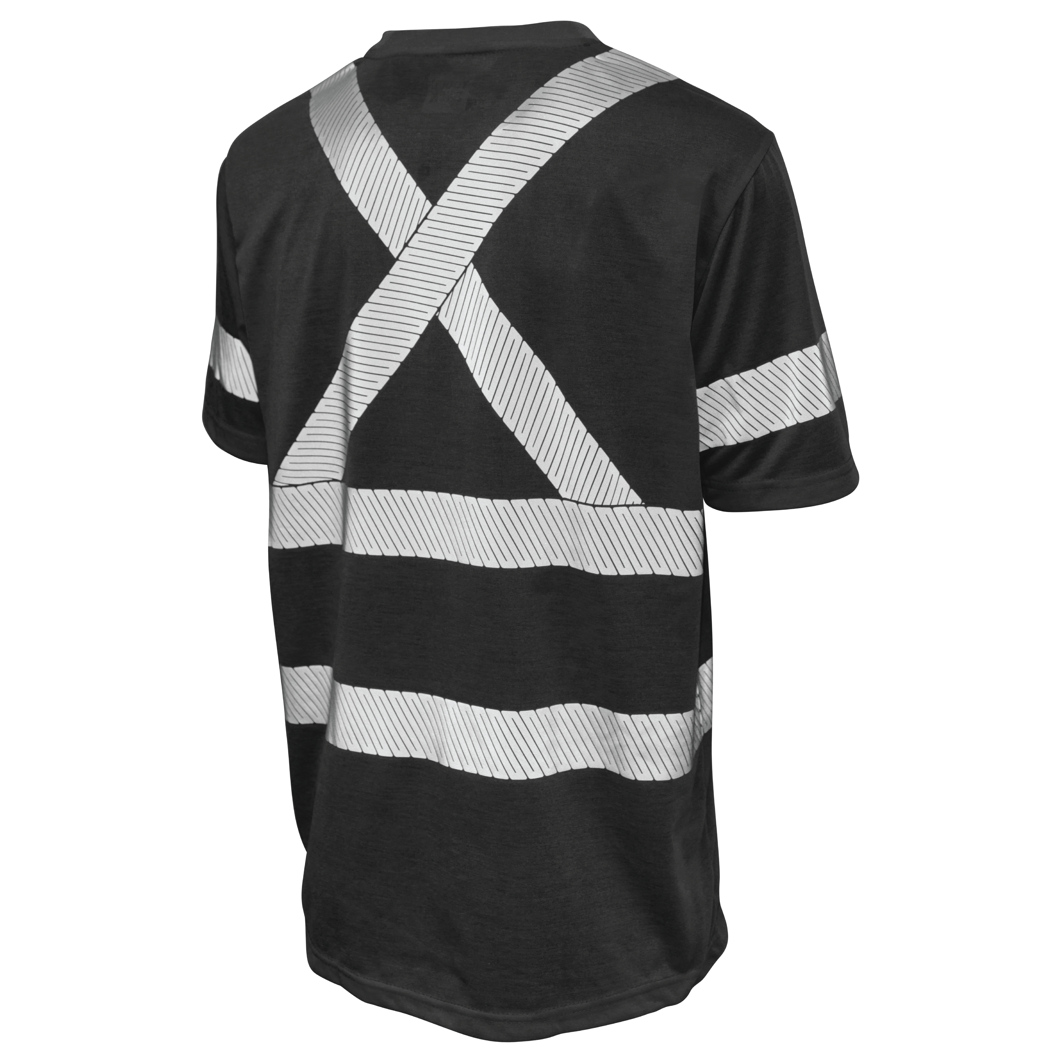 Black Polyester Jersey Short-Sleeve Safety T-Shirt ST12 Back image