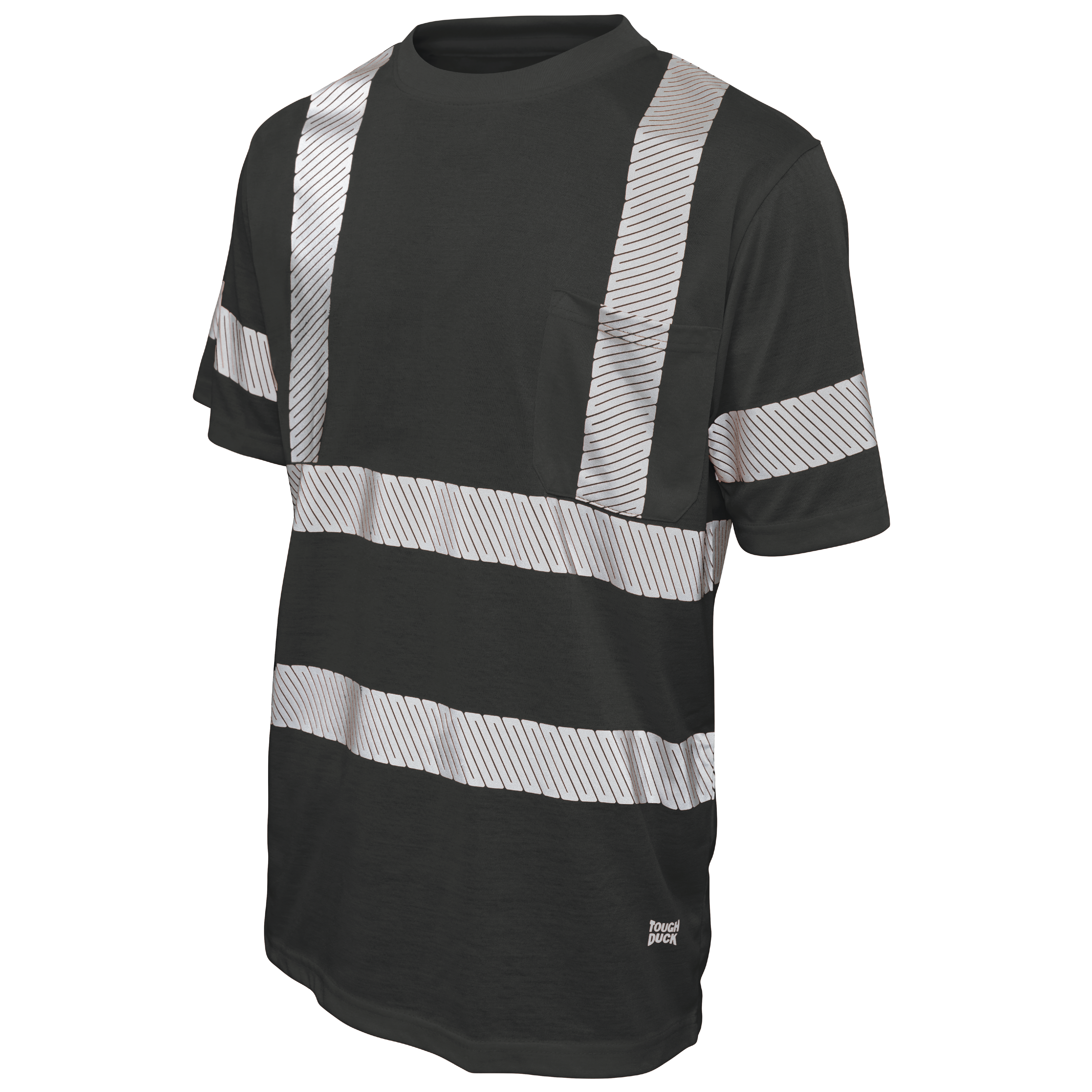 Black Polyester Jersey Short-Sleeve Safety T-Shirt ST12 Front image