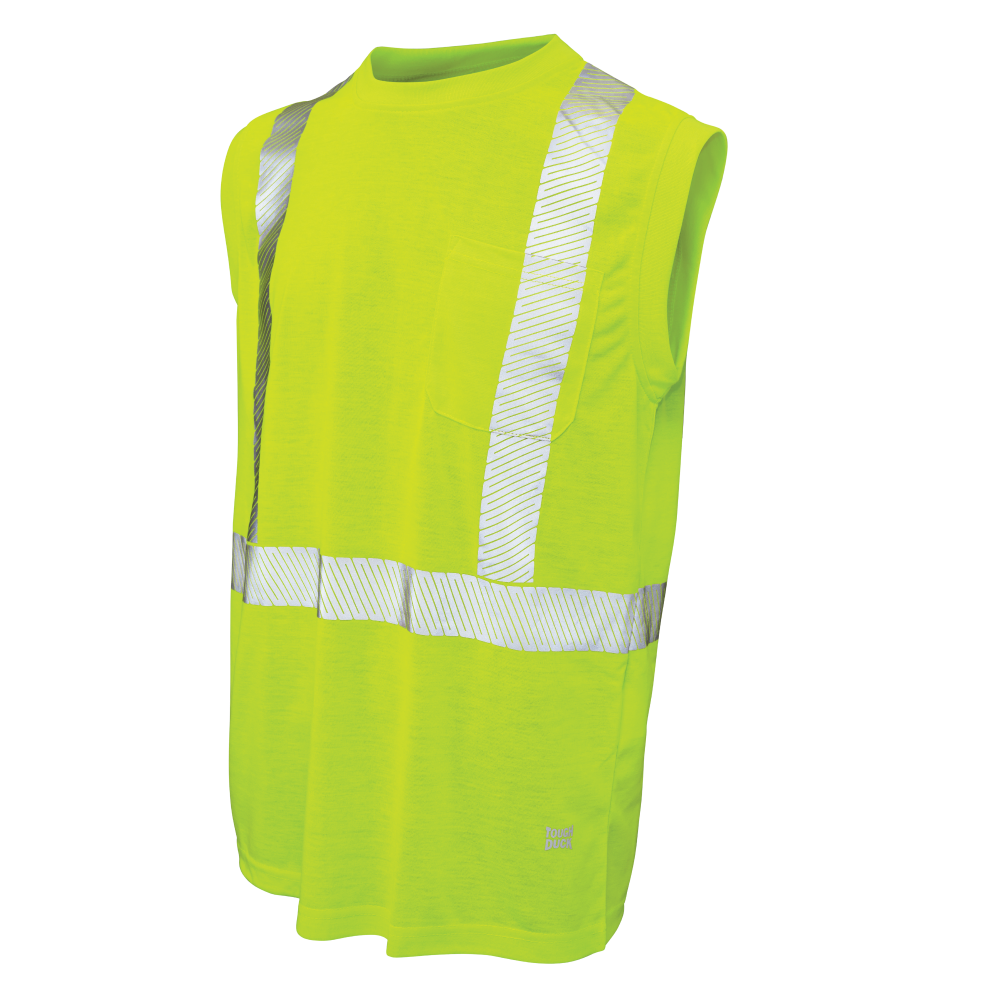 Fluorescent Green sleeveless safety shirt