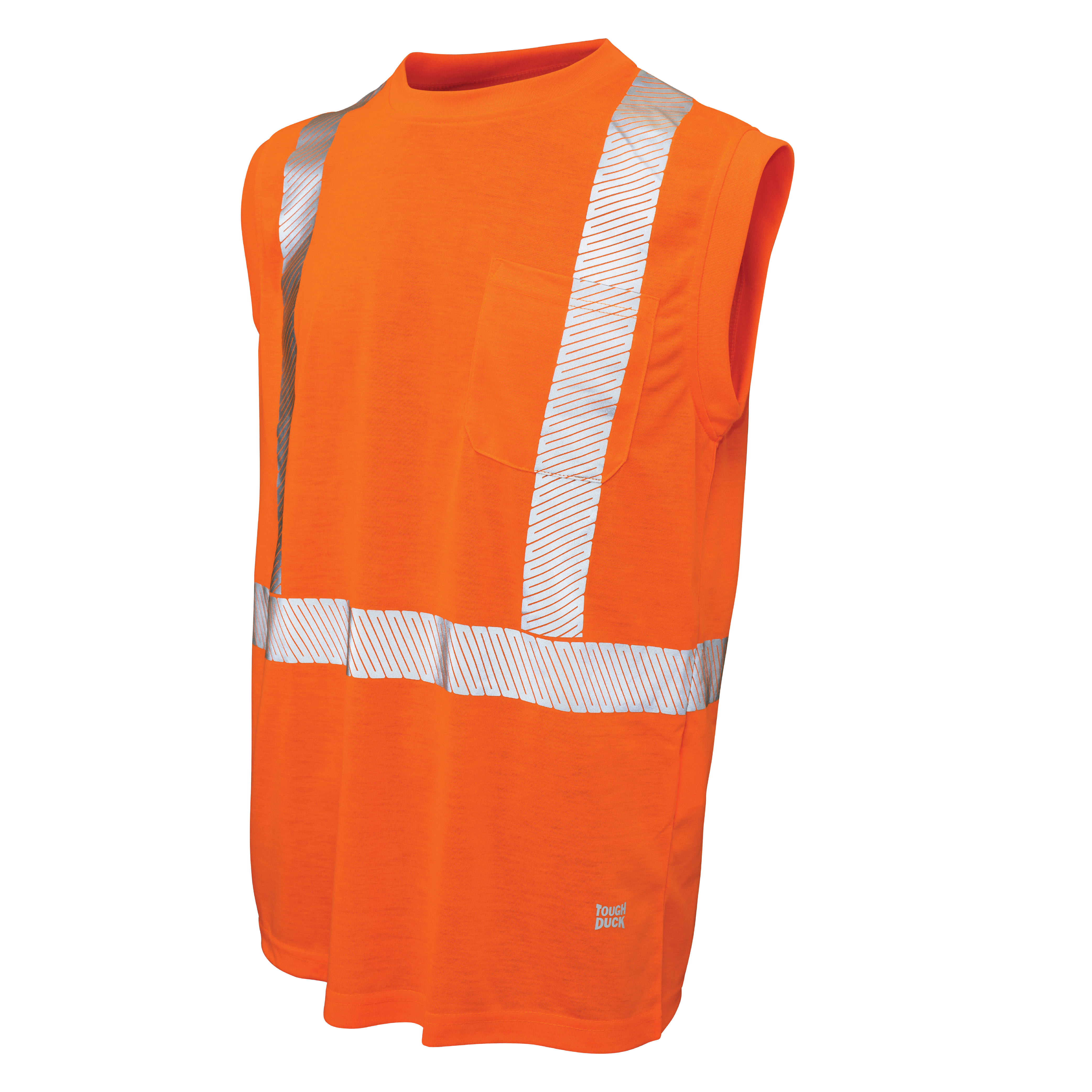 Fluorescent Orange Polyester Jersey Sleeveless Safety T-Shirt ST15 Front image