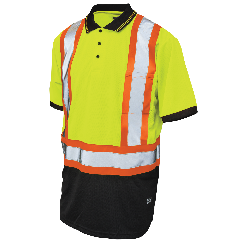 Fluorescent Green short-sleeve safety polo shirt