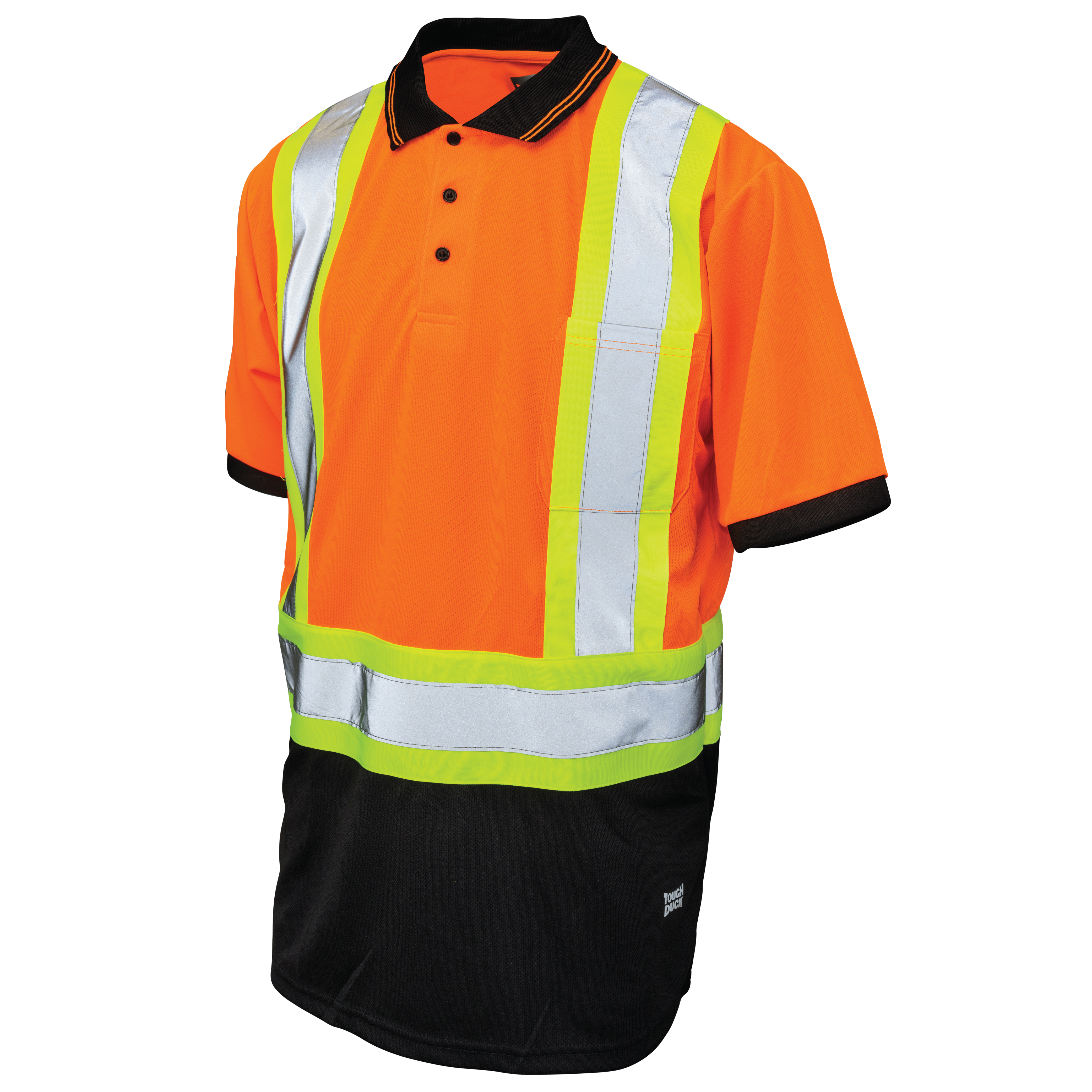 Fluorescent Orange Birdseye Mesh Short-Sleeve Safety Polo Shirt ST17 Front image