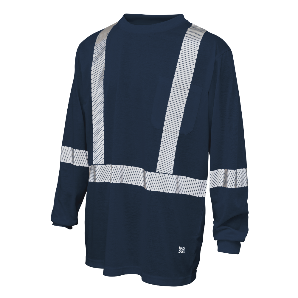 Navy jersey long-sleeve safety shirt