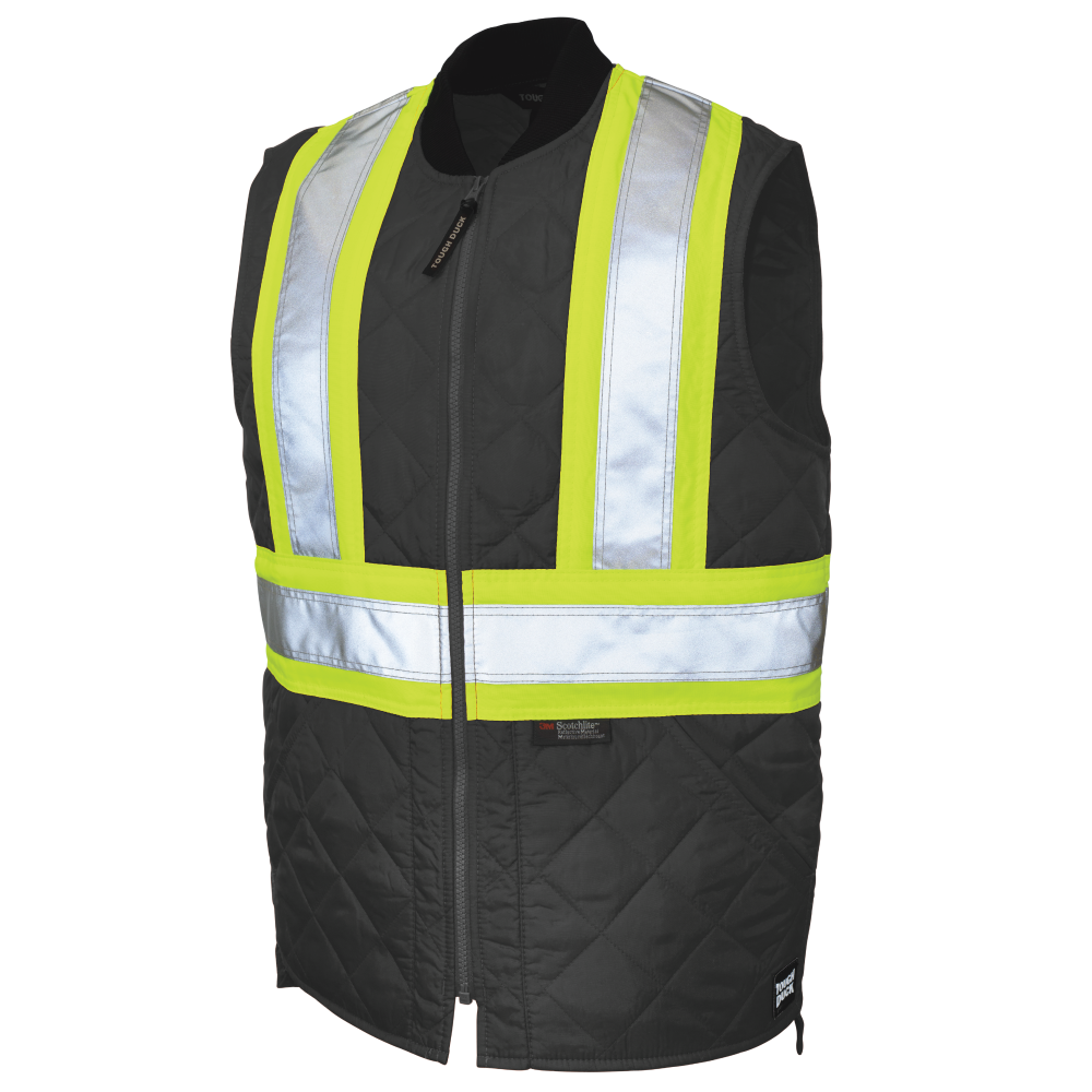 【スケーター君】 REFLECTIVE QUILTED DOWN VEST SV05 - Quilted Safety Freezer Vest