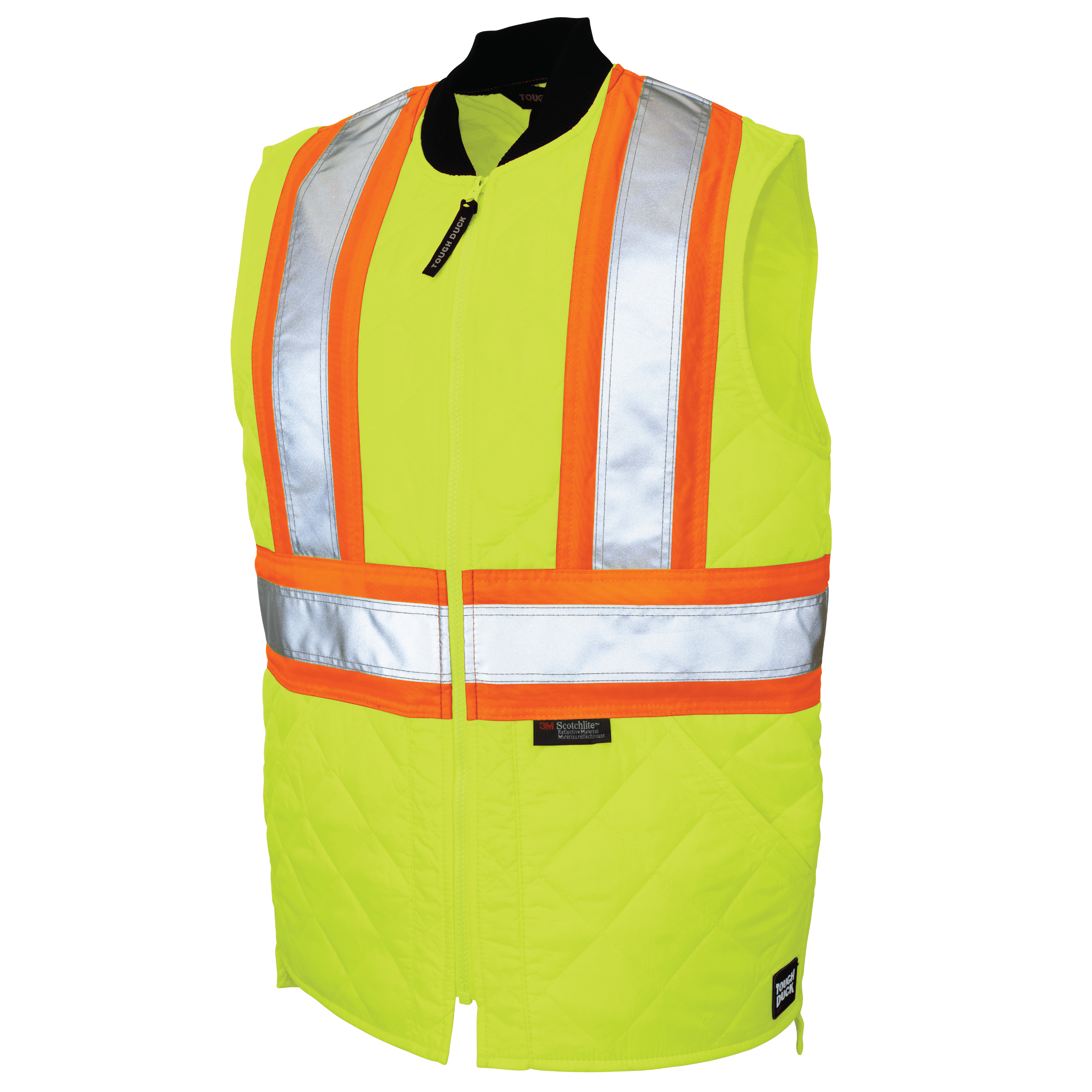 Fluorescent Green Quilted Safety Freezer Vest SV05 Front image