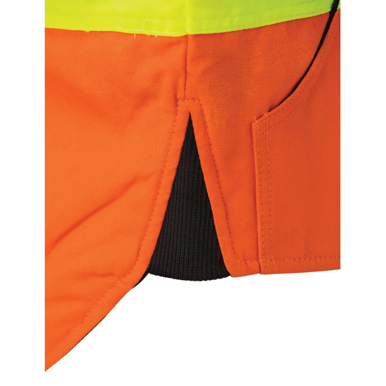 Rib-knit sides on duck safety vest