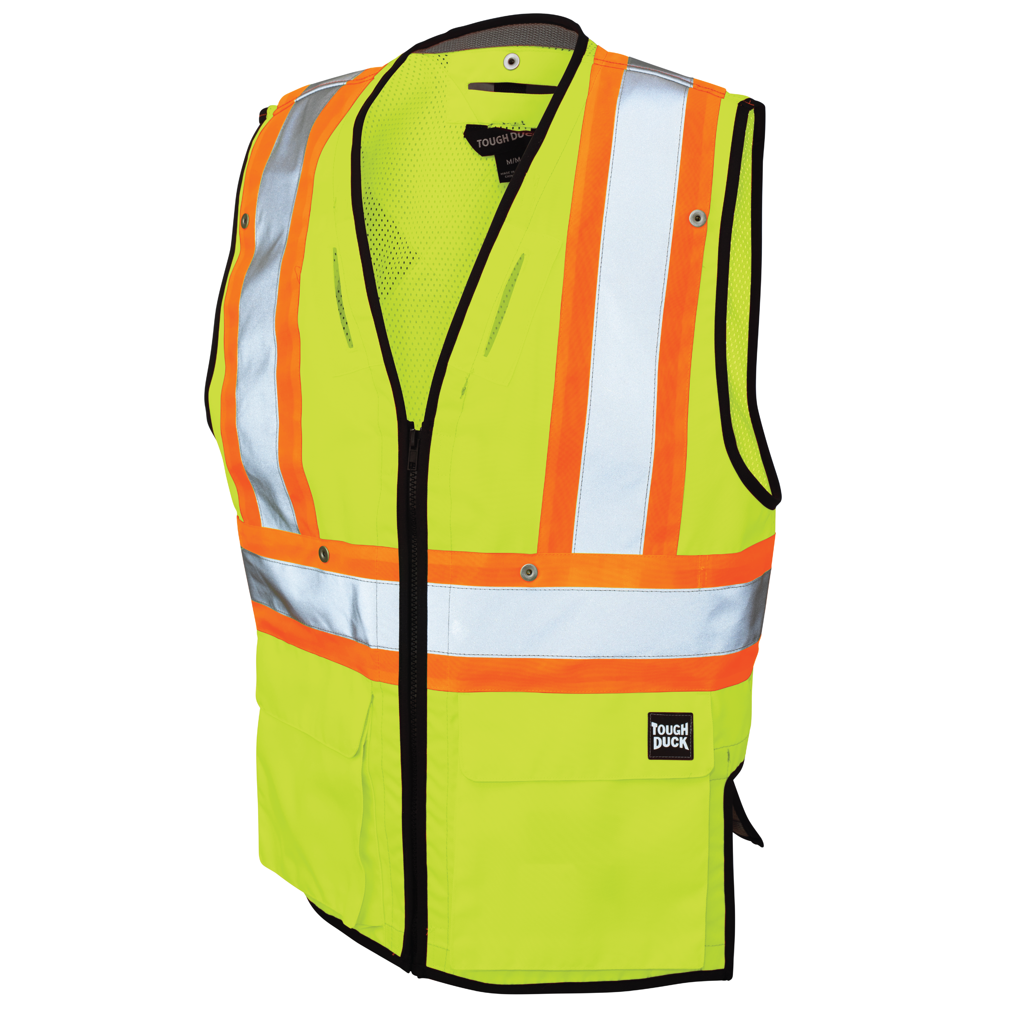 Fluorescent Green Poly Twill Harness-Compatible Safety Vest SV09 Front image