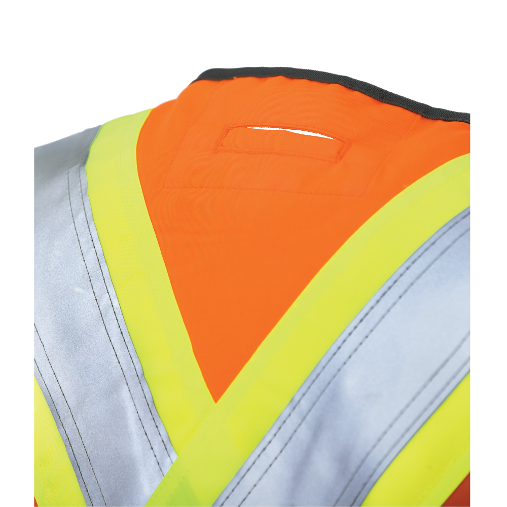 Harness opening on poly twill safety vest