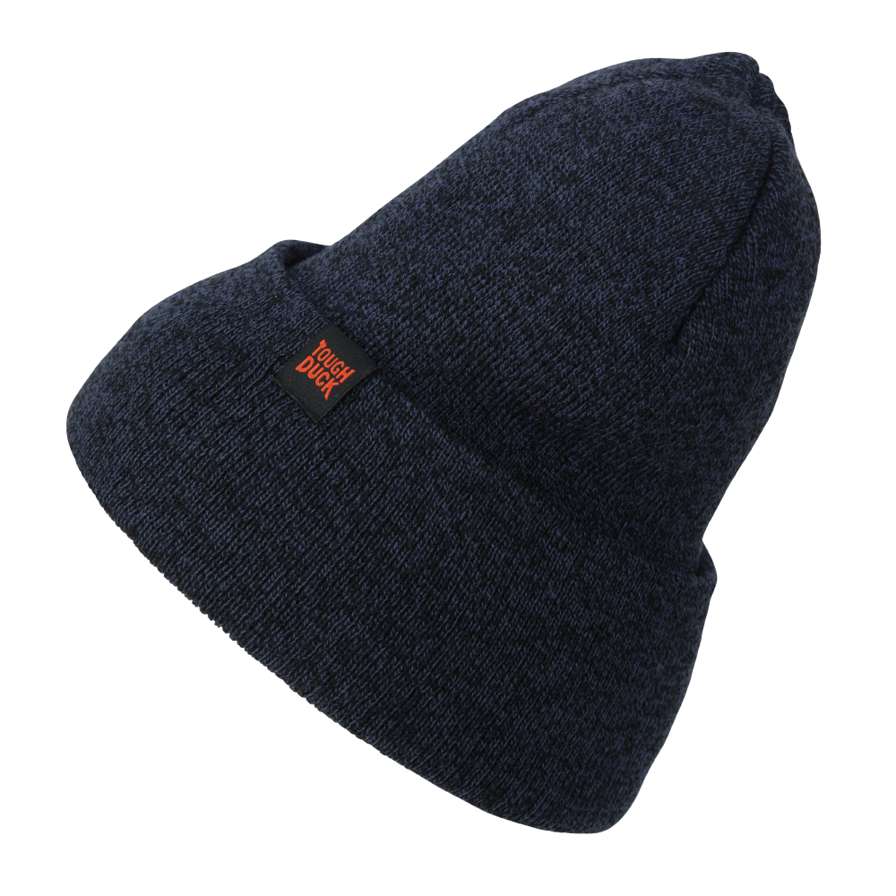 Navy Marl Beanie Watch Cap WA16 Front image