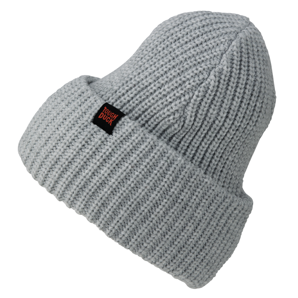 Light Grey Thick-Knit Rib Watch Cap WA42 Front image