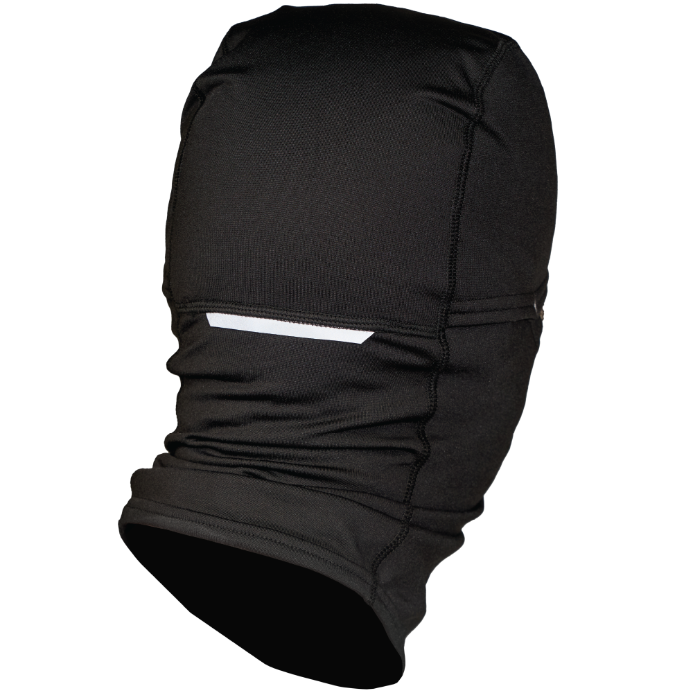 Black Reflective Stripe Hard Hat Balaclava Liner WA56 Back image