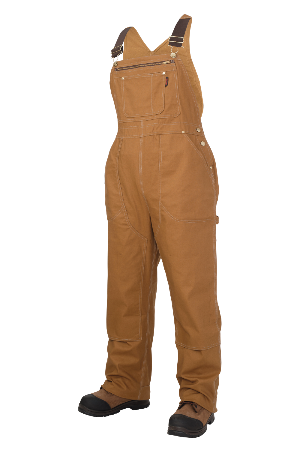 Brown Women’s Flex Duck Unlined Bib Overall WB06 Front image