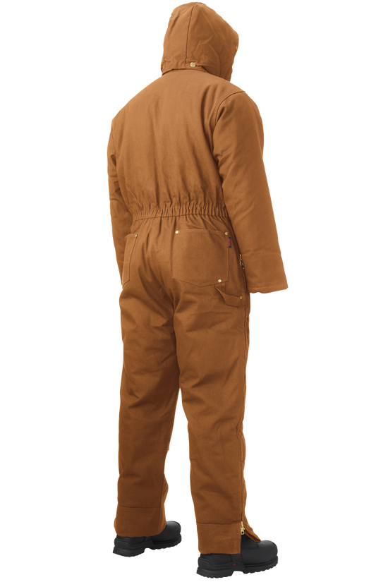 Back of Brown Insulated Duck Coverall