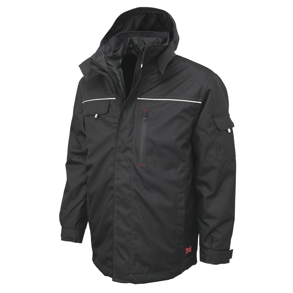 Black Poly Oxford 3-in-1 Parka WJ14 Front image