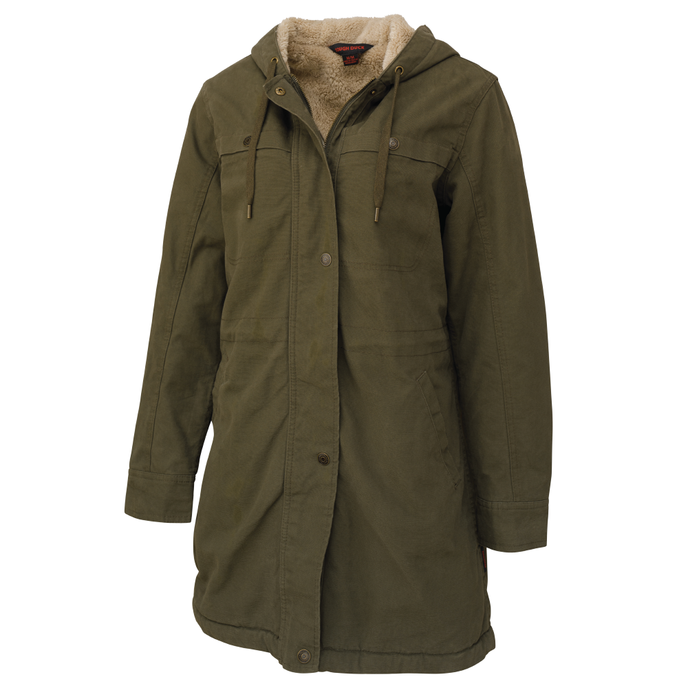 Olive Women’s Sherpa-Lined Duck Jacket WJ20 Front image