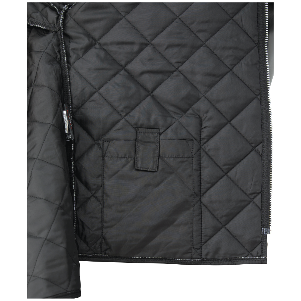 Black Quilted Hooded Freezer Jacket WJ26 Media Pocket image