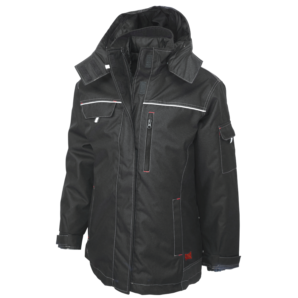 Black Women’s Poly Oxford 3-In-1 Parka WJ28 Front image
