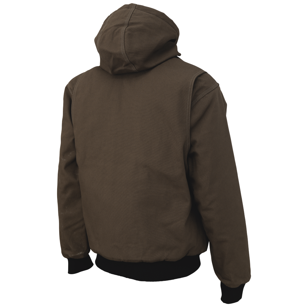 Dark Brown Duck Classic Hooded Bomber Jacket WJ30 Back image