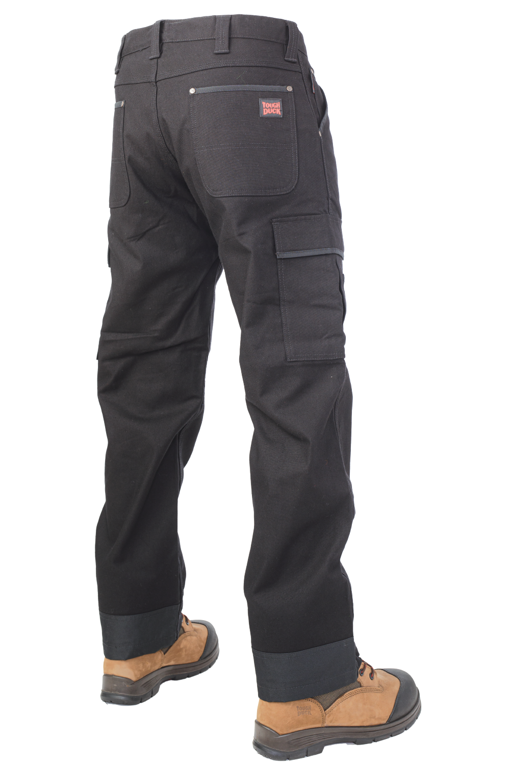 Black Relaxed-Fit Flex Duck Cargo Pant WP01 Back image