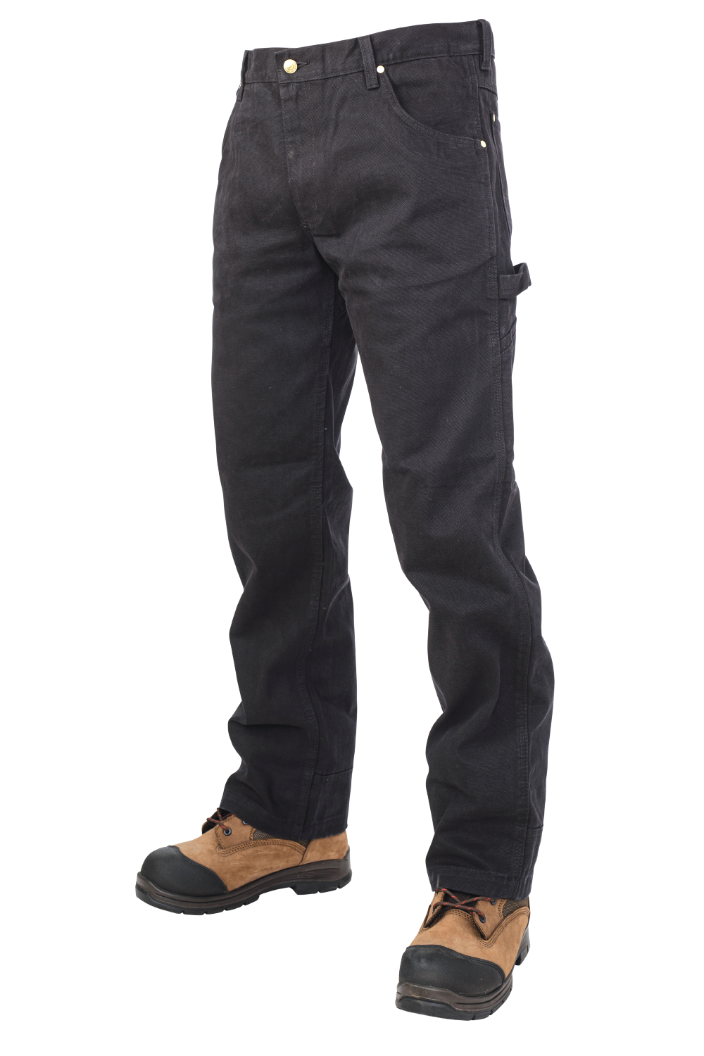 Black Loose-Fit Washed Duck Pant WP02 Front image