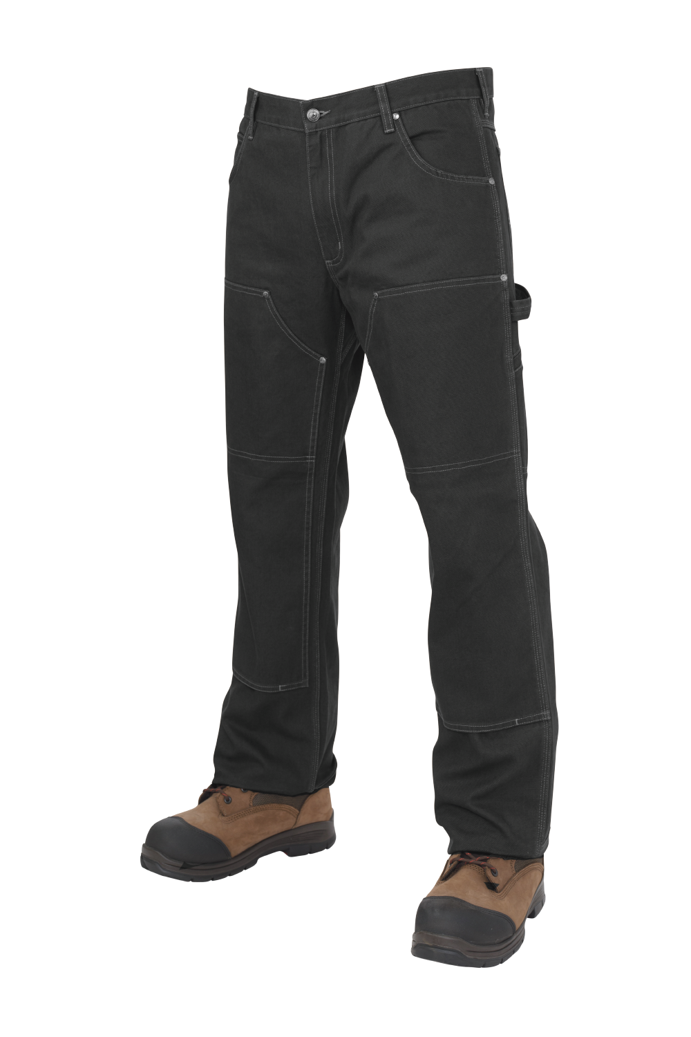 Black Loose-Fit Washed Duck Double Front Pant WP03 Front image