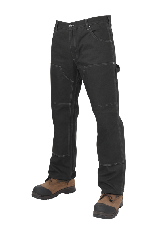 Black Loose-Fit Washed Duck Double Front Pant WP03 Front image