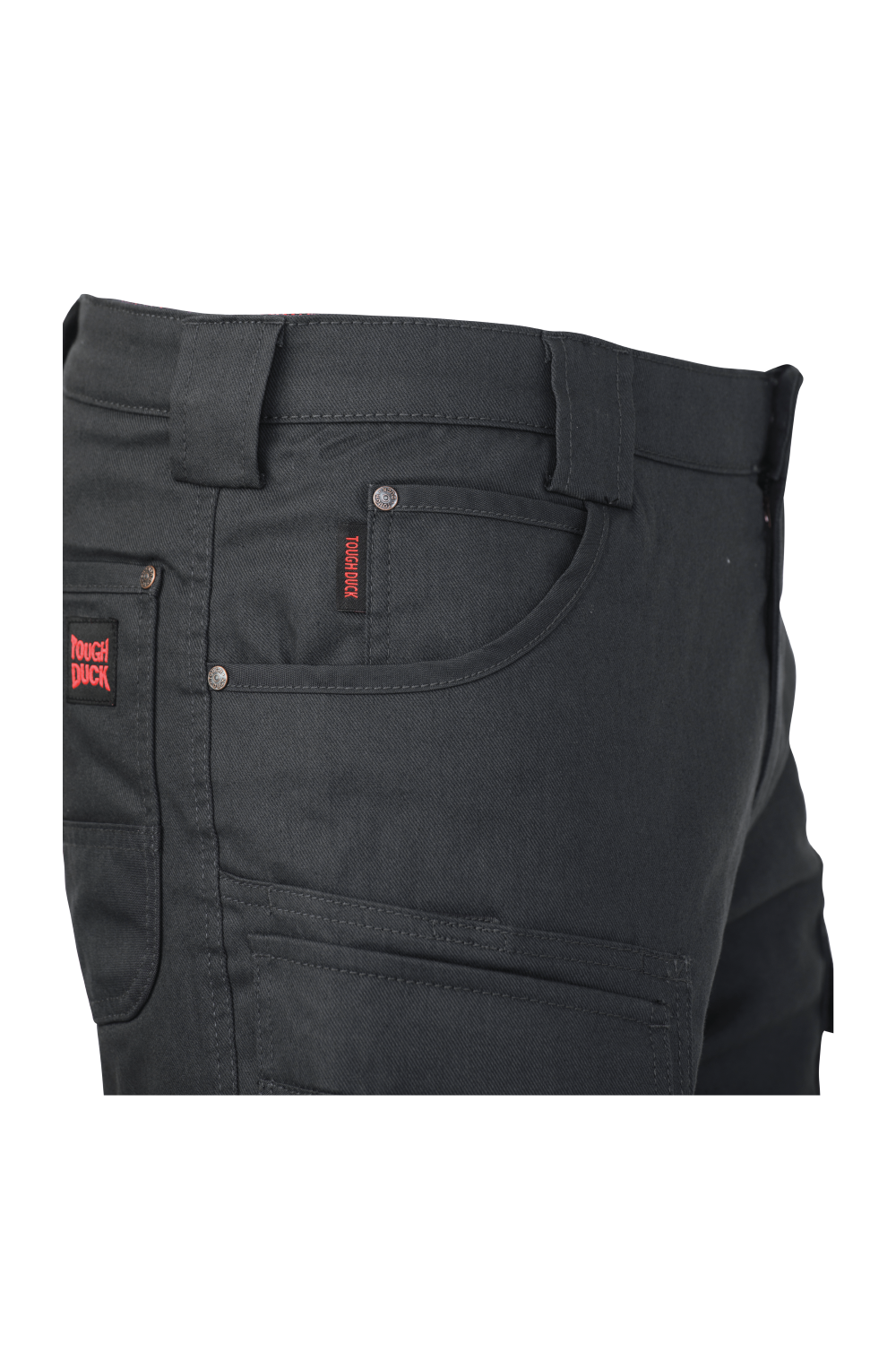 Black Relaxed Fit Fleece Lined Flex Twill Cargo Pant with 360° Stretch Waist WP06 Pocket image