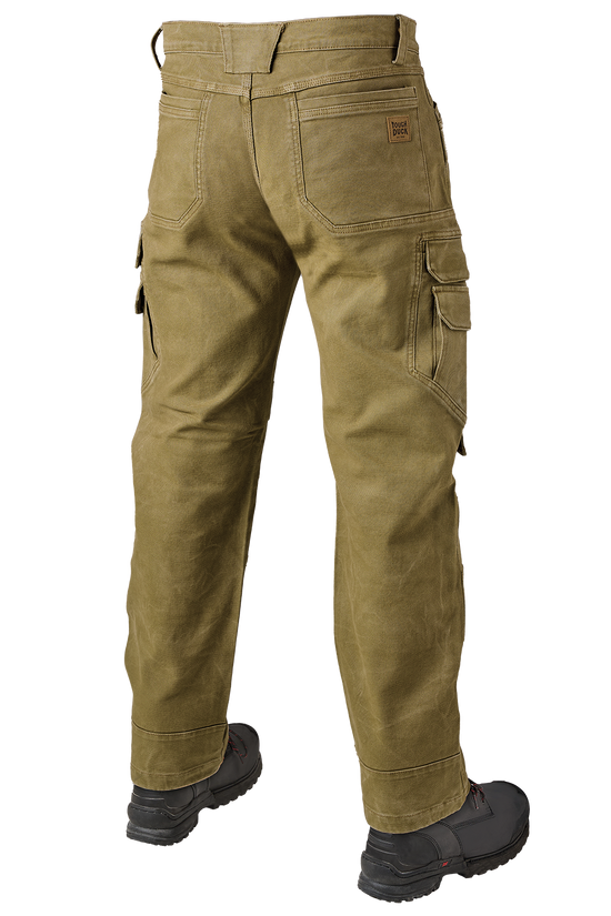 Back of Cedar colour washed duck cargo pant