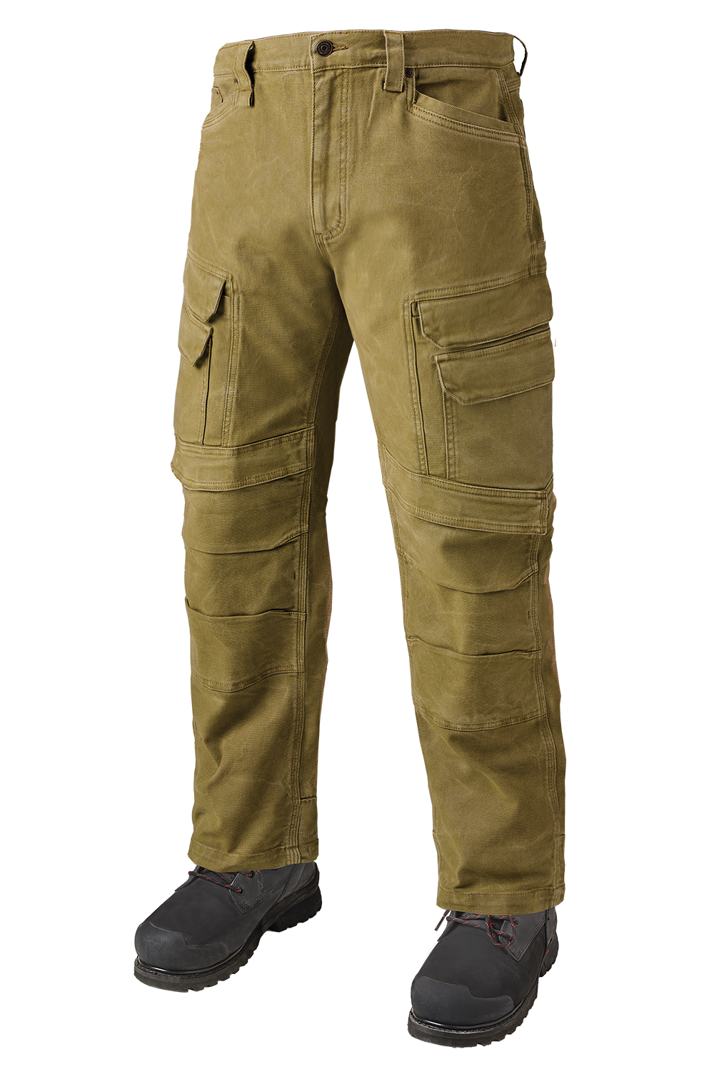 Front of Cedar colour washed duck cargo pant