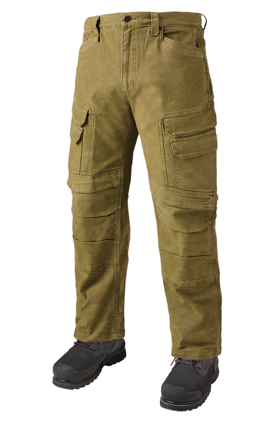 Front of Cedar colour washed duck cargo pant