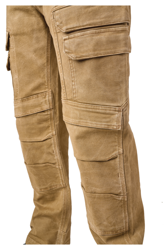Cargo and kneepad pockets on washed duck pants