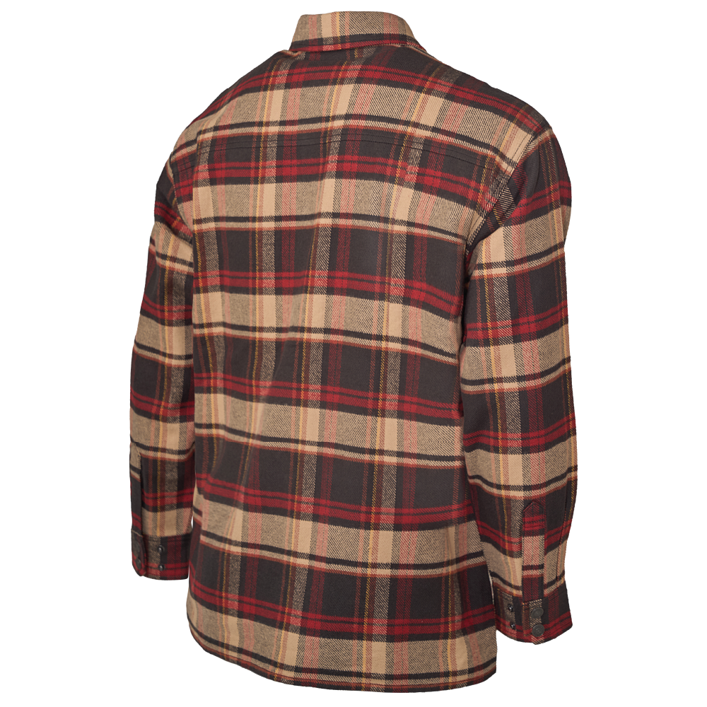 Black/Red Plaid Heavy Flannel Overshirt WS04 Back image