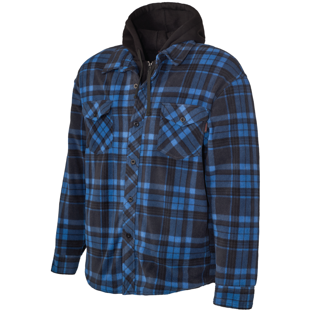 Blue Sherpa Fleece Shirt Jacket Voyager Mens L Sherpa Lined Polar