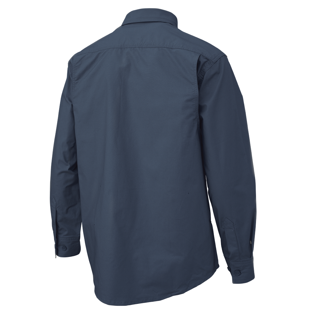 Navy Long-Sleeve Stretch Ripstop Shirt WS19 Back image