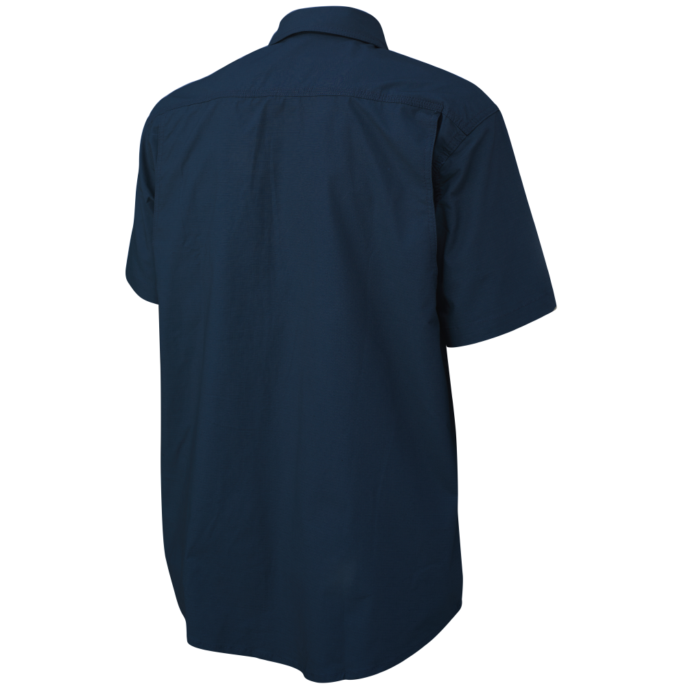 Navy Short-Sleeve Stretch Ripstop Shirt WS20 Back image