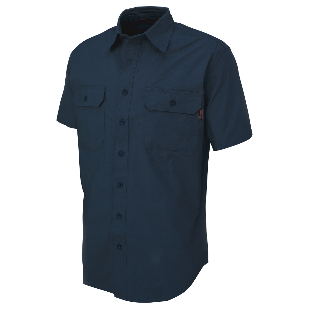 トップス Dhal Regular Shirt, Navy WS20 - Short-Sleeve Tough Flex Ripstop Shirt