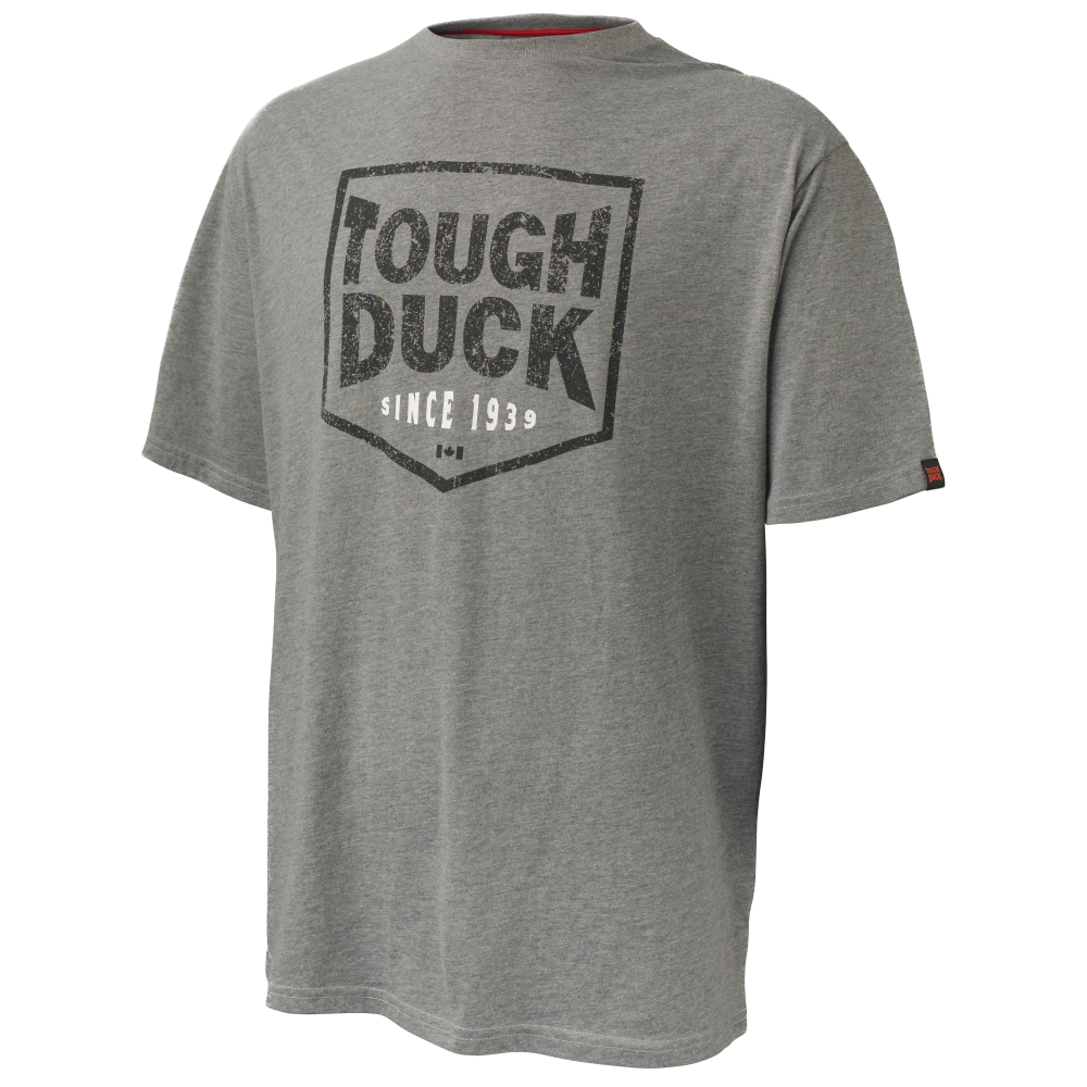 Heather Grey Tough Duck Logo T-Shirt WT08 Front image

