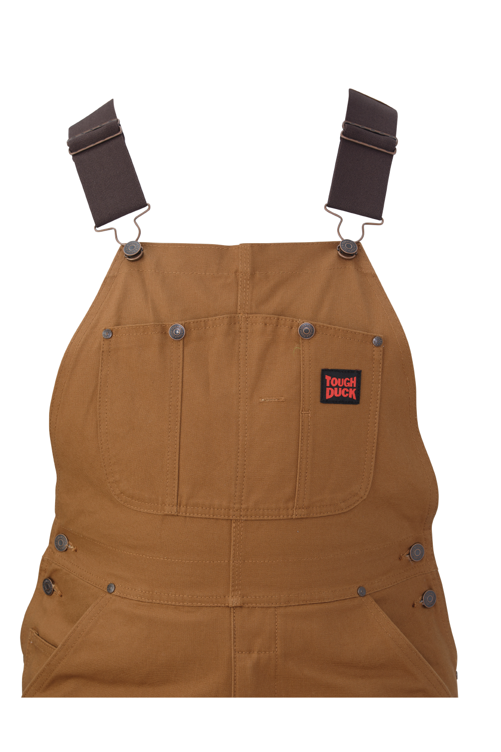 Brown Duck Unlined Bib Overall i198 Upper Chest utility Pocket with Pencil Pocket image
