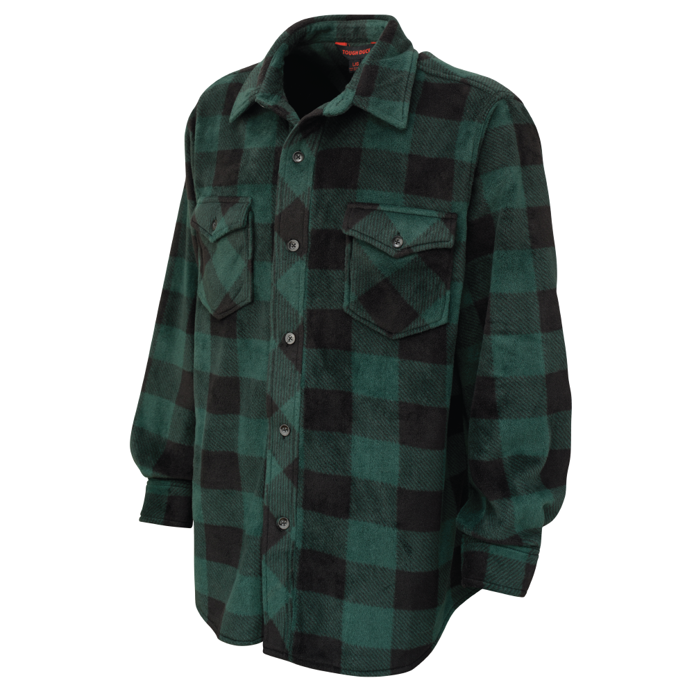 Green Check Buffalo Check Fleece Shirt i964 Front image